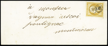N°13 OBL "OR" frappé 2 fois sur lettre pour Poulig