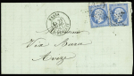 N°22, 2 pièces, OBL étoile 24 + CAD rond de levée