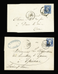 2 lettres AFF n°22 OBL bureau de passe : 1307 (Dij