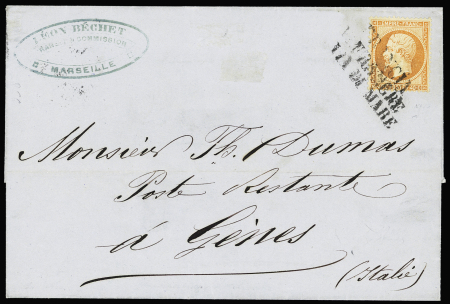 N°23 OBL linéaire "Francia via di mare" frappée 2