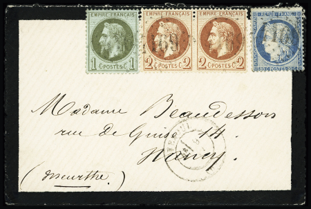 N°25 + 26 en paire + 37 OBL GC 4169 + T17 Vesoul (