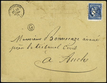 N°45, percé en lignes, OBL GC 4184 + T16 Vic-Fézen