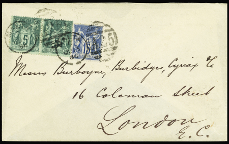 N°75 en paire + 90 OBL duplex "Malta" (1886) + "A2
