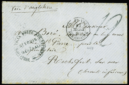 Lettre non affranchie avec CAD "Col. Franc. Amb. C