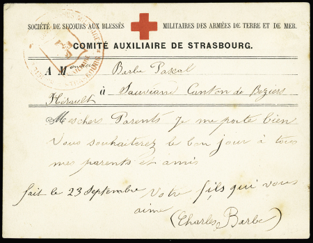 Carte postale Croix-Rouge à en-tête "Société de se