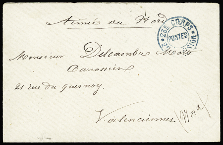 Lettre en franchise avec mention manuscrite "Armée