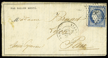 LA GIRONDE n°37 OBL étoile 8 + CAD "Paris R. d'Antin"