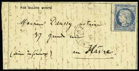 LA POSTE DE PARIS n°37 OBL étoile 8 + CAD "Paris R.