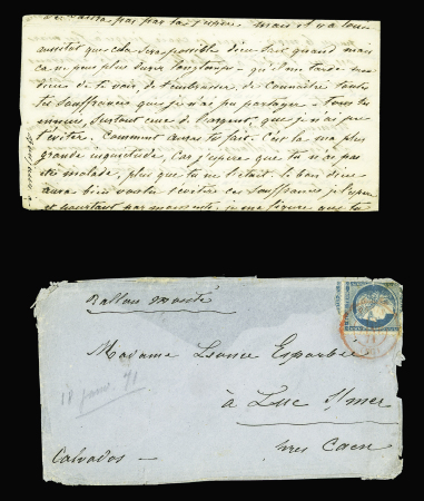 LE GENERAL BOURBAKI n°37 OBL CAD rouge "Paris (SC)"