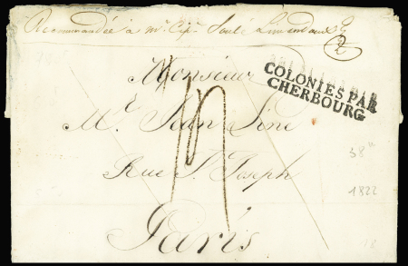 MANCHE Lettre de La Havane pour Paris avec MP d'entrée