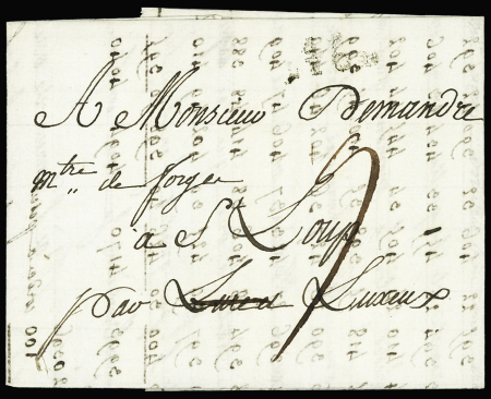 Lettre de Lyon pour St Loup (1792) avec au verso m