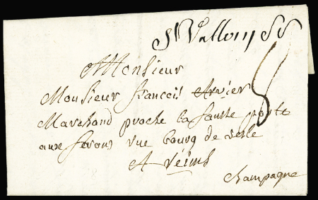 SOMME Lettre avec marque manuscrite "St Vallery SS"