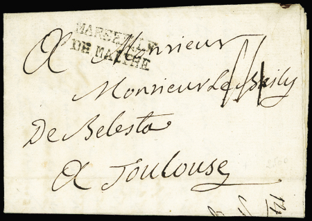 Lettre de Malte (Gozo) pour Toulouse (1769) écrite