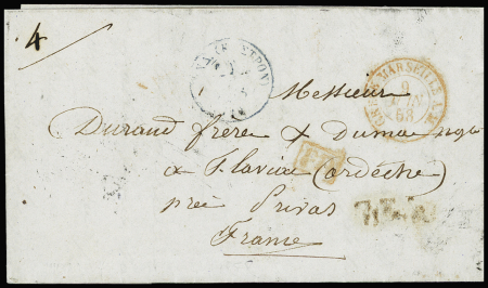 Lettre affranchie en numéraire de l'ile d'Andros p