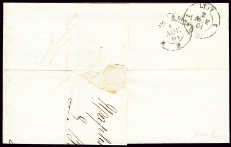2 lettres avec CAD d'entrée "Italie Marseille" (18