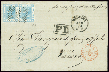 Italie n°23 en paire OBL rect de points "16" + CAD