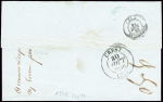 Lettre non affranchie avec CAD "Oran bateau à vap"