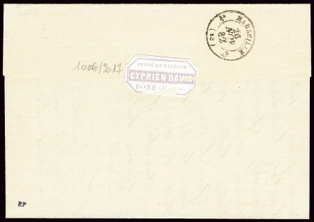 N°90 OBL CAD "Marseille ligne d'Ajaccio" (1889 - S
