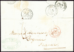 Lettre non affranchie de Malte pour Cognac avec ta