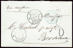Lettre non affranchie avec CAD "Guyane Cayenne" (1