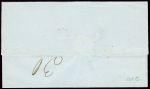 Lettre non affranchie avec CAD "Bureau de Pondiche