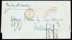 Lettre de Calcutta pour Bordeaux avec griffe rouge