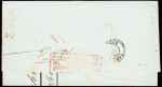 Lettre de Calcutta pour Bordeaux avec griffe rouge