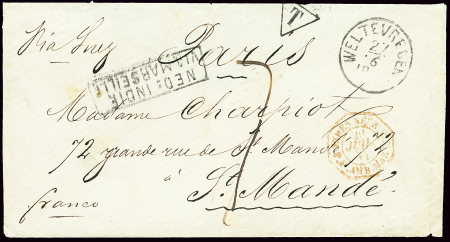 Lettre non affranchie de Batavia pour Saint-Mandé
