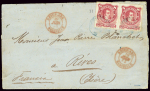 Argentine n°33 en paire OBL Buenos Ayres (1879) su