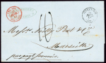 Lettre non affranchie avec CAD"Alexandrie Egypte"
