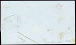 Lettre non affranchie avec CAD"Alexandrie Egypte"