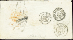 Lettre non affranchie avec CAD "Paramcottar" (1869