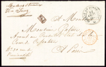Lettre avec CAD "Bureau de Pondichery" (1857) pour