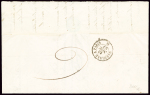 Lettre avec CAD "Bureau de Pondichery" (1857) pour