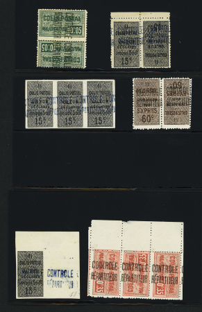 N°8b 15c noir en paire tête-bêche, TB ; n°8 ND en bande