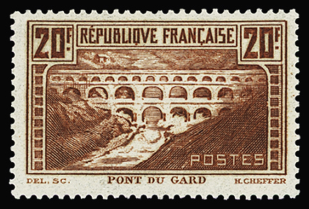 N°262 20Fr. Pont du Gard, Type IIB, neuf **, TB