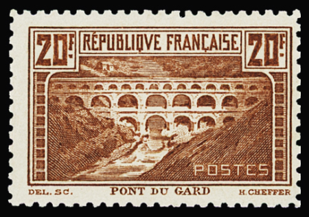 N°262B 20f Pont du Gard, dentelé 11, neuf *, TB