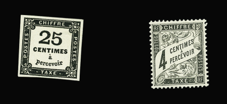 N°5A 25c noir et n°13 4c noir, neufs *, TB