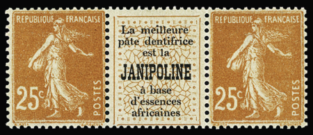 N°235 25c. jaune brun, (P131-TR) inter panneaux publicitaire