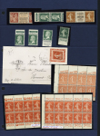 Lot de timbres avec bande publicitaire, dont n°188A,
