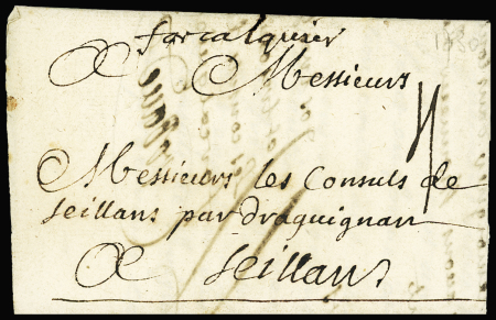 BASSES-ALPES letttre avec marque manuscrite "Forcalquier"