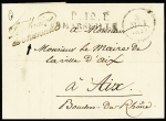 Lettre avec MP "P 12 P Marseille" + dateur A (1829