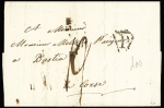 CORSE : lettre de Paris pour Bastia avec au verso marque