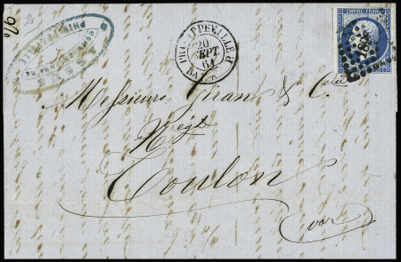 N°14 OBL CAD cassé "Philippeville Bat à P" (1861 -
