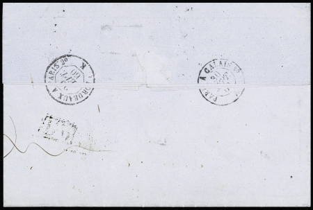 N°16, équerre de 3 timbres, OBL PC 441 + T15 Borde