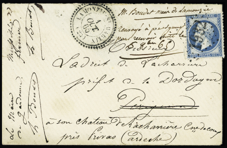N°22 OBL GC 1932 + T22 "La Monzie St Martin 23" (D
