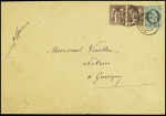 N°50 + 85 en paire OBL "Varzy Nièvre" (1887) sur p