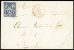 N°90 OBL CAD rond rouge "Corr. D'armées lig. B Paq