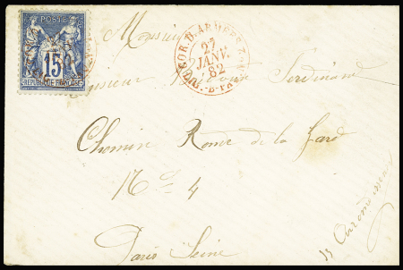 N°90 OBL CAD rond rouge "Corr. D'armées lig. B Paq
