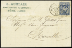 N°90 OBL CAD "Ajaccio bat a vap" (1878 -  Salles n